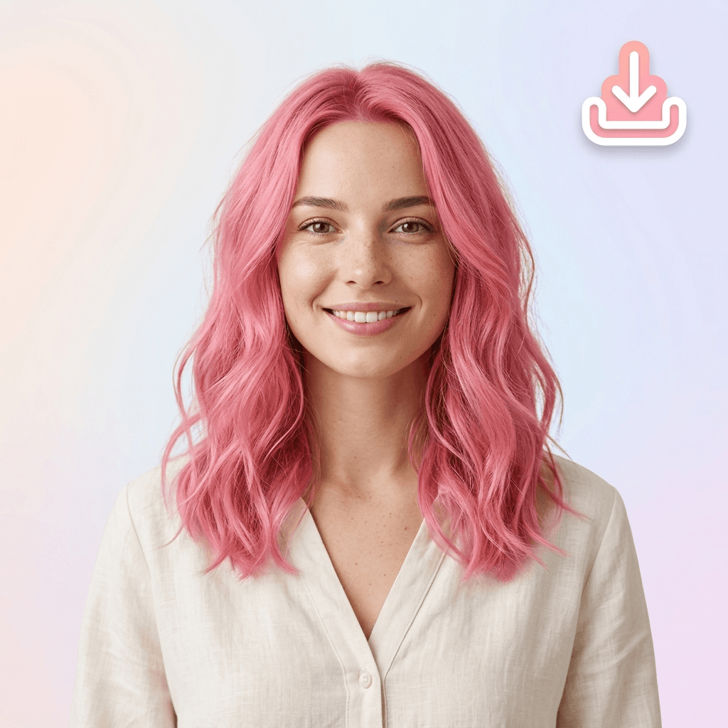 Step 3: Download & Share — AI hair color changer illustration