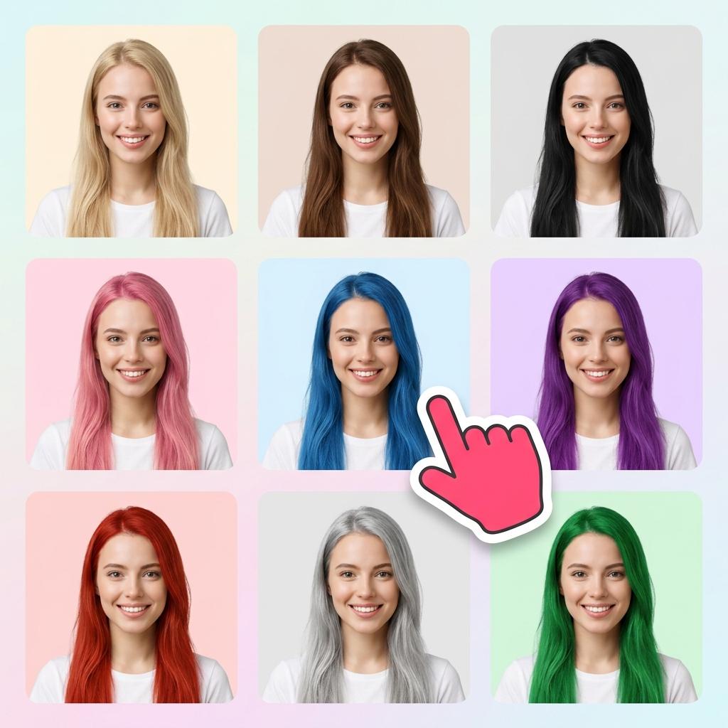 Step 2: Pick Your Shade — AI hair color changer illustration