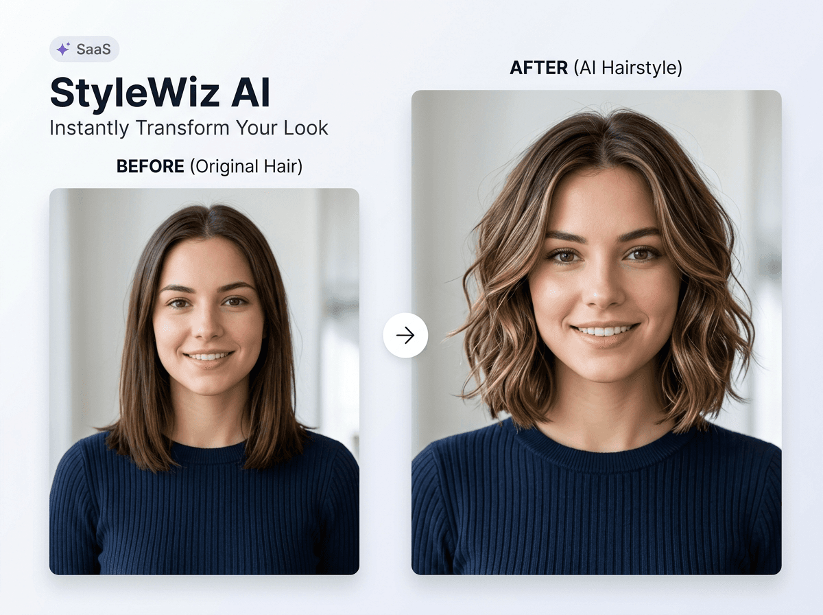 Examples of AI hairstyle previews for salon planning, social content, and professional looks