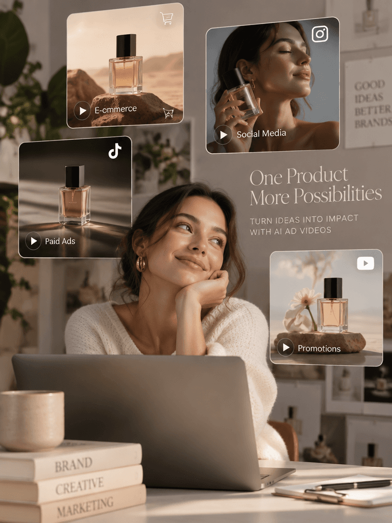 Generator reklam wideo AI — wielokanałowy workflow reklamowy