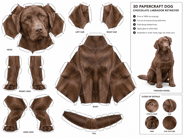 Sitting Pet Papercraft